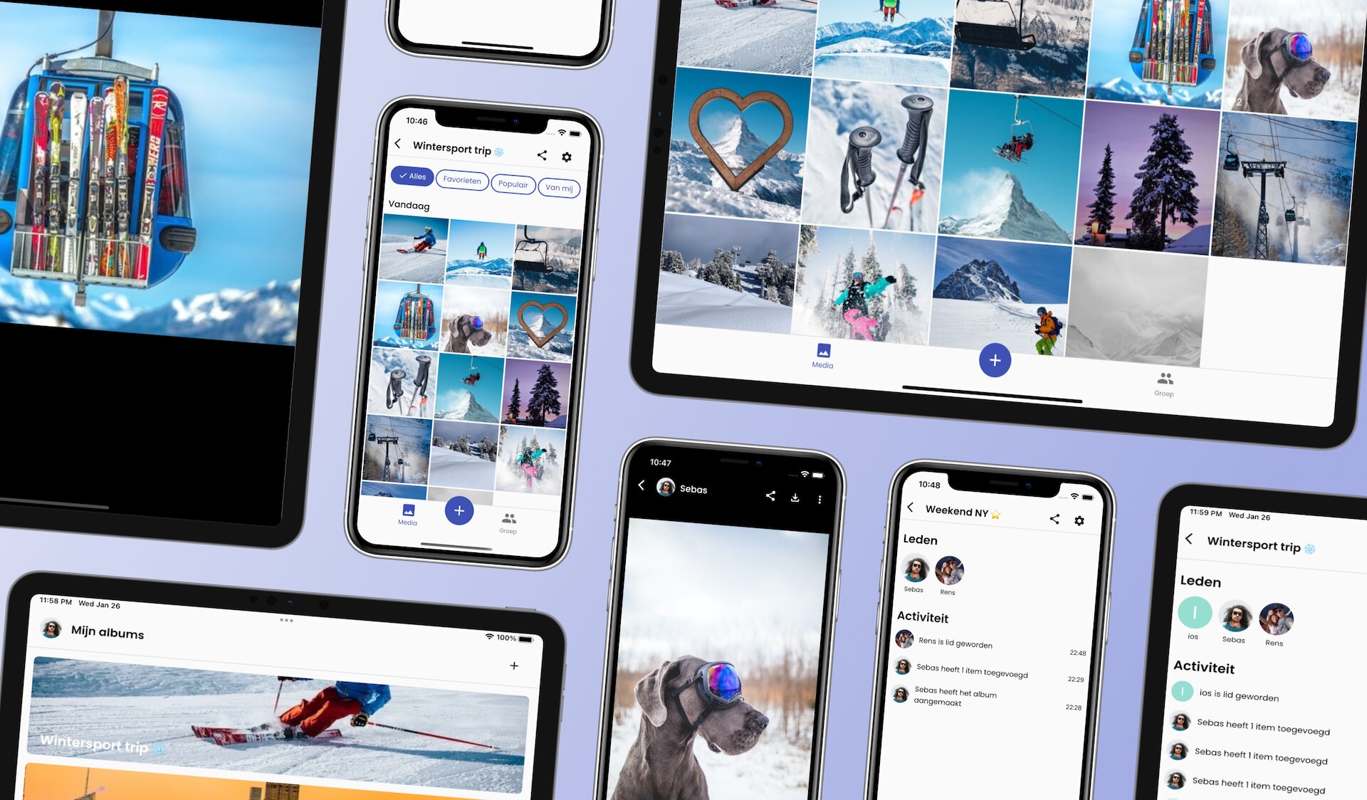 A collage of Piccy on multiple devices